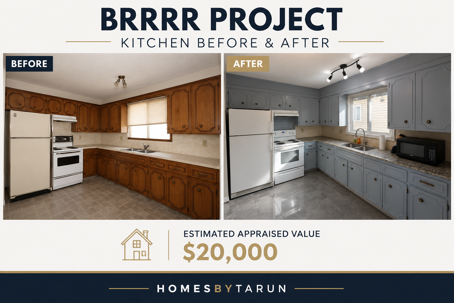 Kitchen Before & After: A Smart BRRRR Renovation That Added Value
